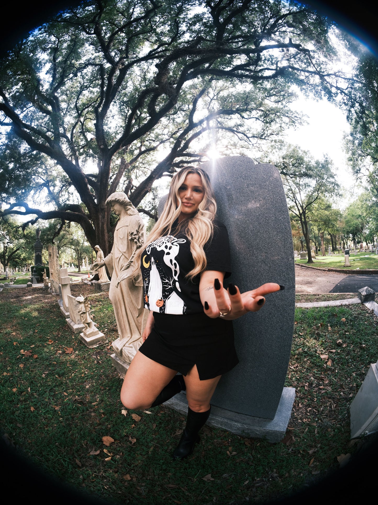 CEMETERY GHOST TEE (“The Paranormal Files”) [BLACK] (LIMITED TO 150 PIECES)